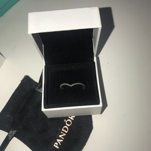 Pandora beaded Wishbone Ring